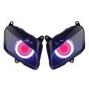 074 Headlight Honda Cbr600Rr 2007-2012 2008 2009 2010 2011 Frontlamp Led Angel Halos Eye Red Lens Kit